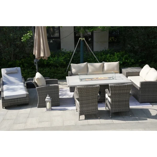 Alseepa 10 - Person Outdoor Seating Group with Cushions