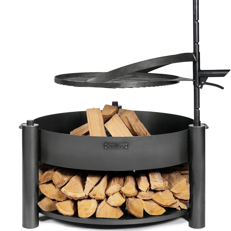 43" H x 35" W Steel Wood Burning Outdoor Fire Pit