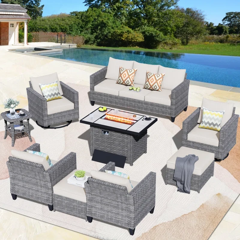 Pequena 8 - Person Outdoor Seating Group with Cushions