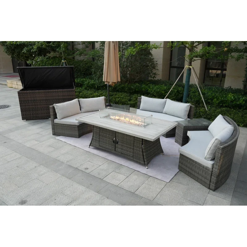 Alseepa 6 - Person Outdoor Seating Group with Cushions