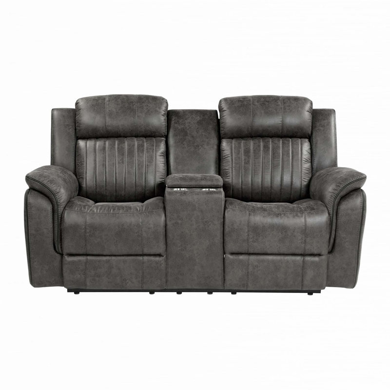 Double Reclining Sofa Plush Comfort Pillow