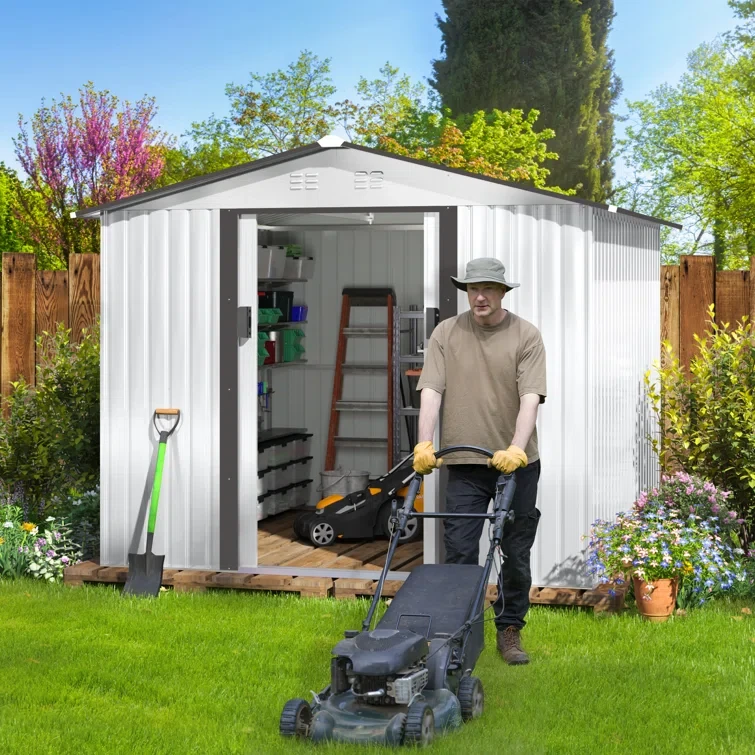 8 ft.W x 8 ft. D Metal Storage Shed