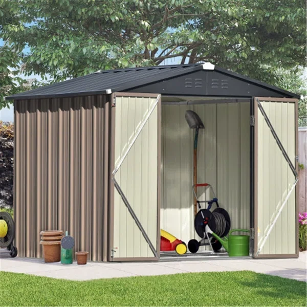 Patio 8 ft. W x 6 ft. D Metal Bike Shed