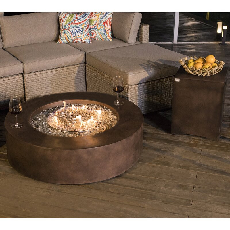 Shade Concrete Propane Outdoor Fire Pit Table