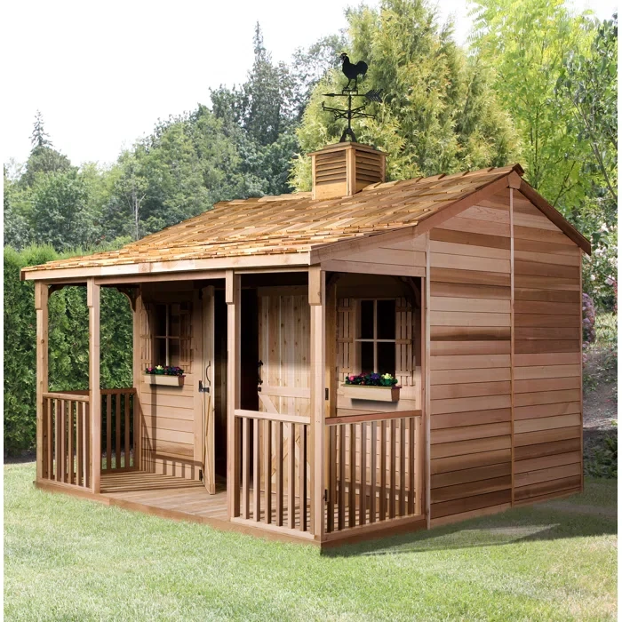 Ranchhouse 16 ft. W x 14 ft. D Western Red Cedar Wood Storage Shed