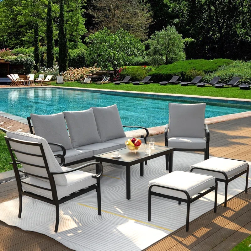 Colstrip 7 - Person Outdoor Seating Group with Cushions