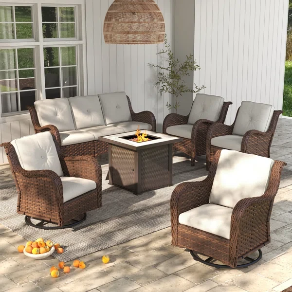 Arde 7 - Person Outdoor Seating Group with Cushions