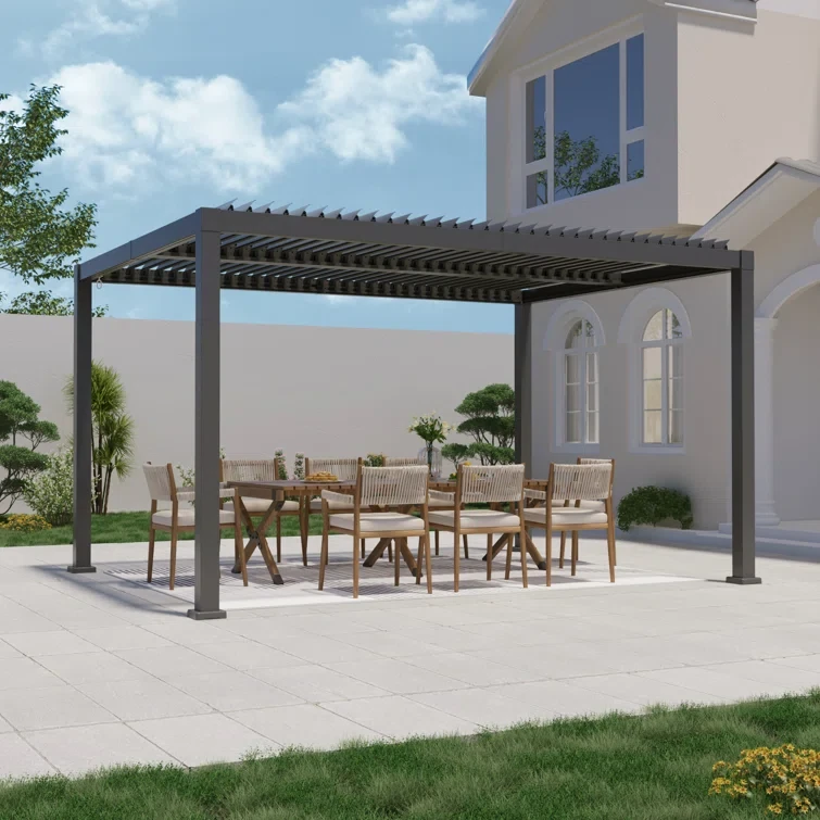 10x13ft Patio Pergola All Aluminum with  Gutter System