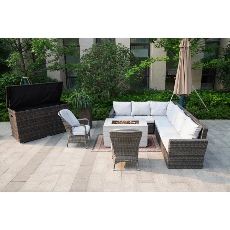 Algird 7 - Person Outdoor Seating Group with Cushions