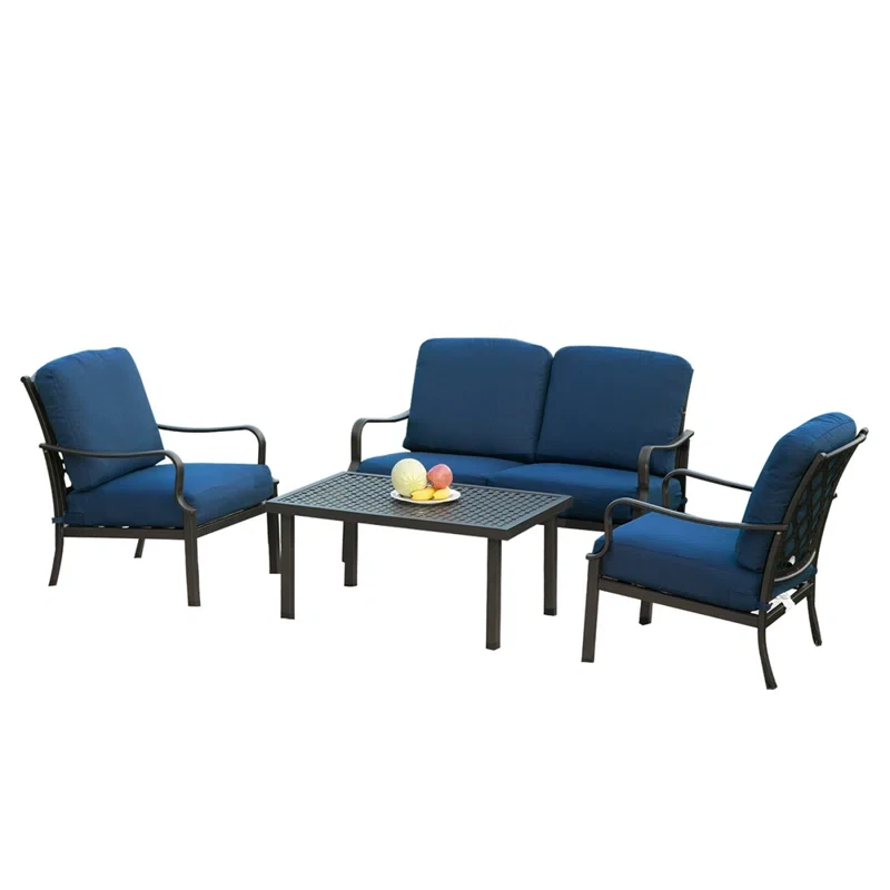 Stanlie 4 - Person Outdoor Seating Group with Cushions