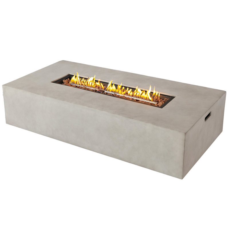 Laimutis 12.8" H x 55.9" W Concrete Propane Outdoor Fire Pit Table