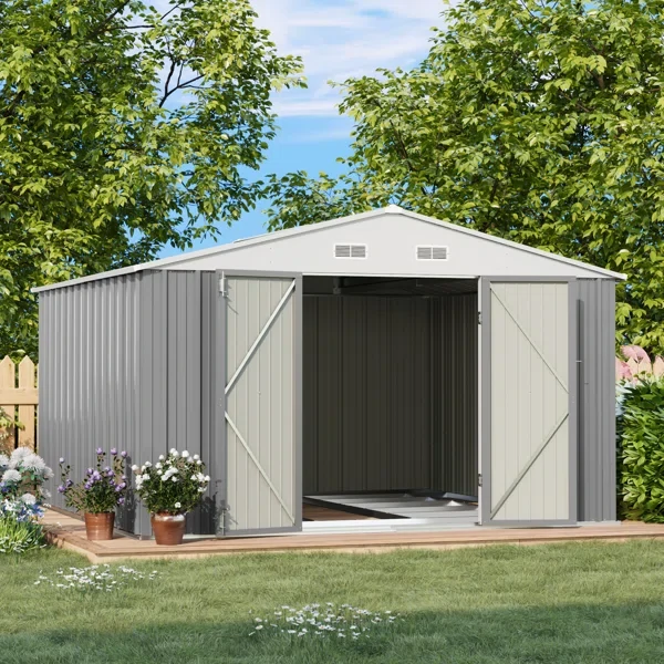 10 Ft. W X 10 Ft. D Metal Storage Shed