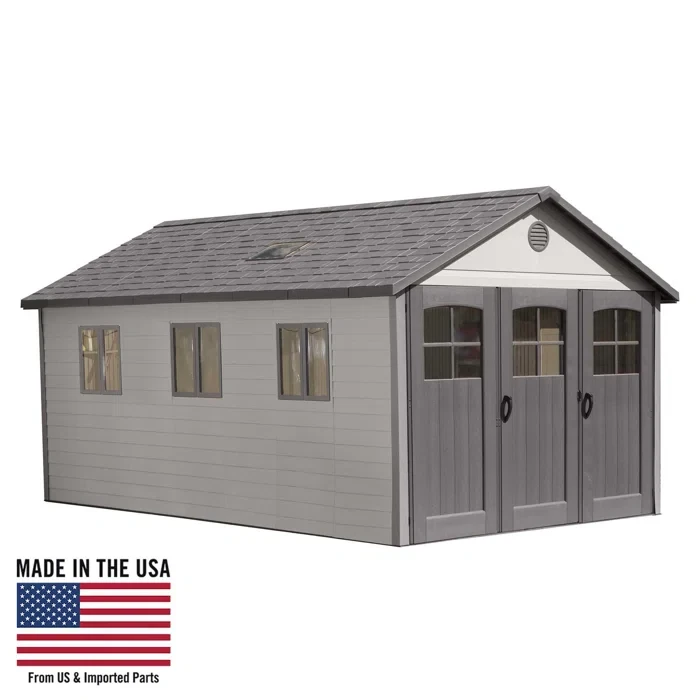 11 Ft. x 21 Ft. High-Density Polyethylene (Plastic) Steel Reinforced Outdoor Storage Shed