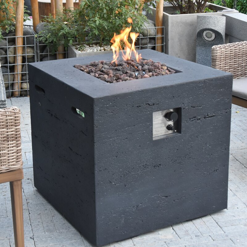 Athisl Concrete Propane Fire Pit Table