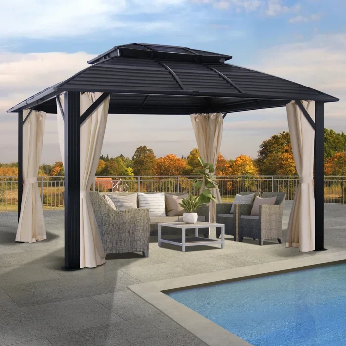 10 Ft. W X 12 Ft. D Aluminum Patio Gazebo