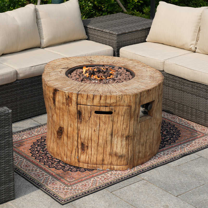 Devlynn 23.62" H x 40.16'' W Propane Outdoor Fire Pit Table