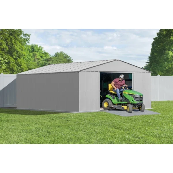 14 ft. W x 17 ft. D Galvanized Steel Storage Shed