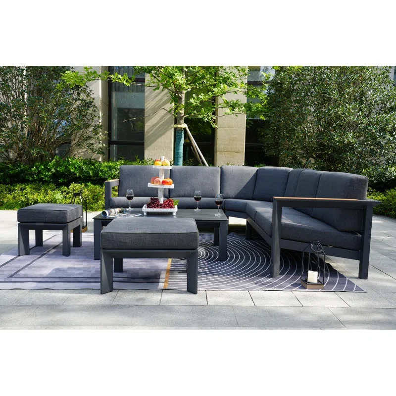 Caggiano 6 Piece Sectional Seating Group with Cushions