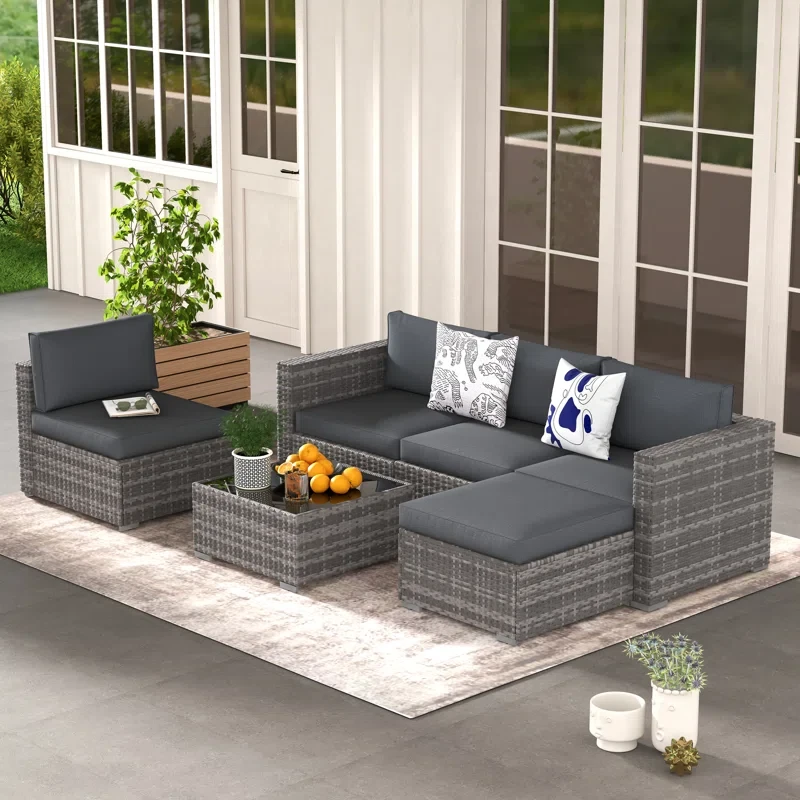 Eudy 5 - Person Outdoor Seating Group with Cushions