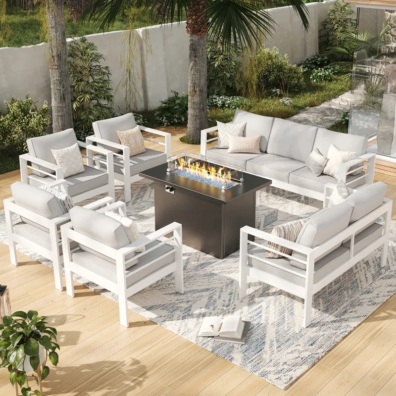 9 - Person Outdoor Seating Group With Cushions