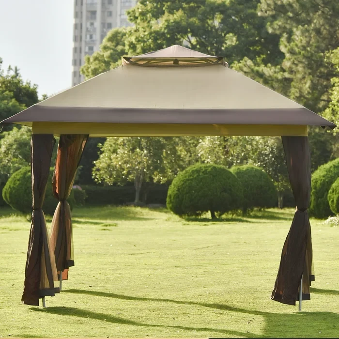 Gozdon 12 Ft. W x 12 Ft. D Metal Patio Gazebo Canopy