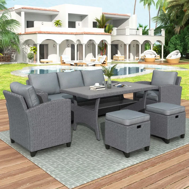 Steinar 7 - Person Outdoor Seating Group with Cushions