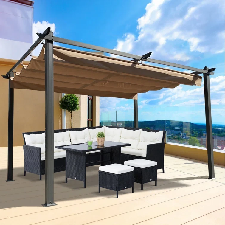 13 Ft. W X 10 Ft. D Aluminum Pergola with Canopy