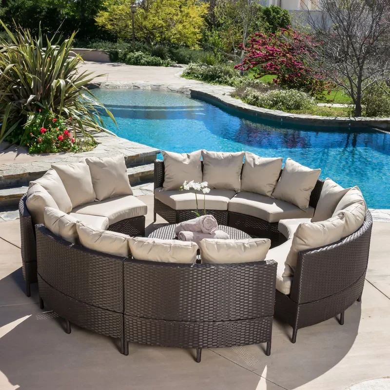 Anquette 8 - Person Outdoor Seating Group with Cushions