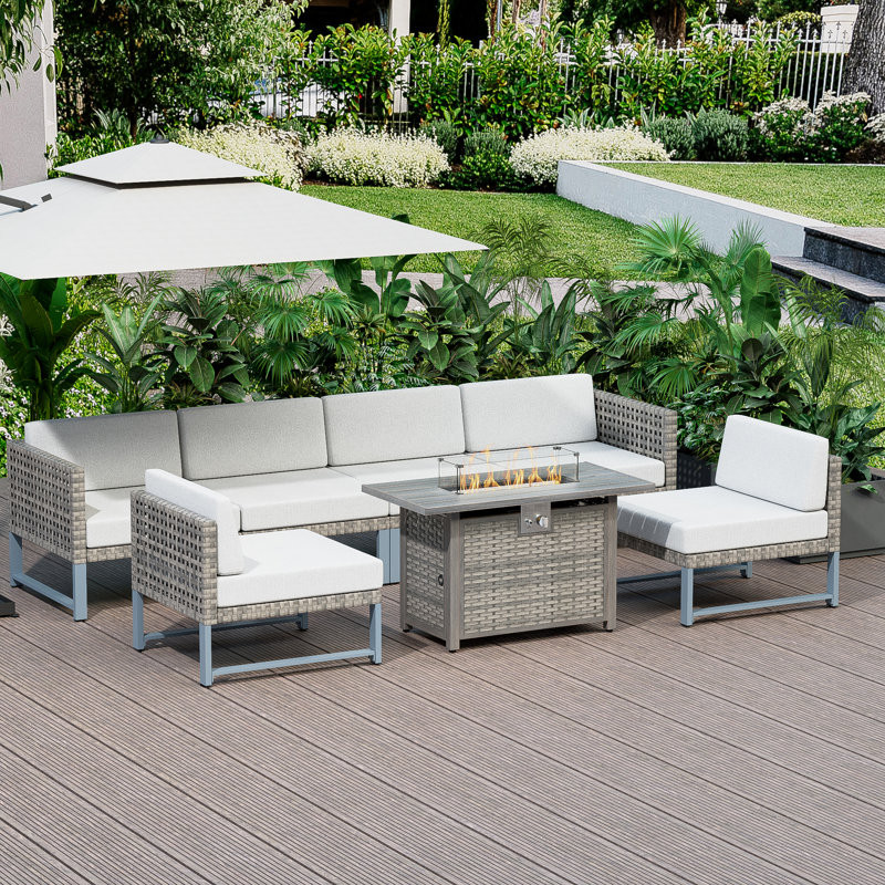 Kamyla 6 - Person Outdoor Seating Group with Cushions