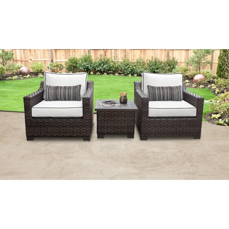 3 Piece Rattan Seating Group with Cushions