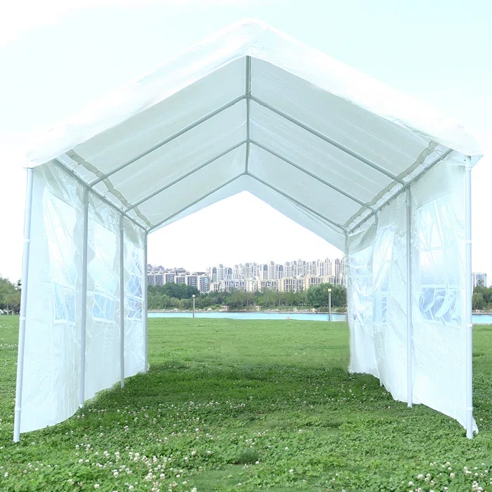 10' x 20' Deluxe Metal Carport Garage Car Canopy, Heavy Duty Car Shelter with Windows, Portable