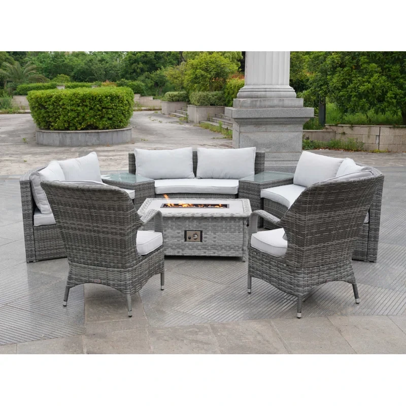 Algird 8 - Person Outdoor Seating Group with Cushions