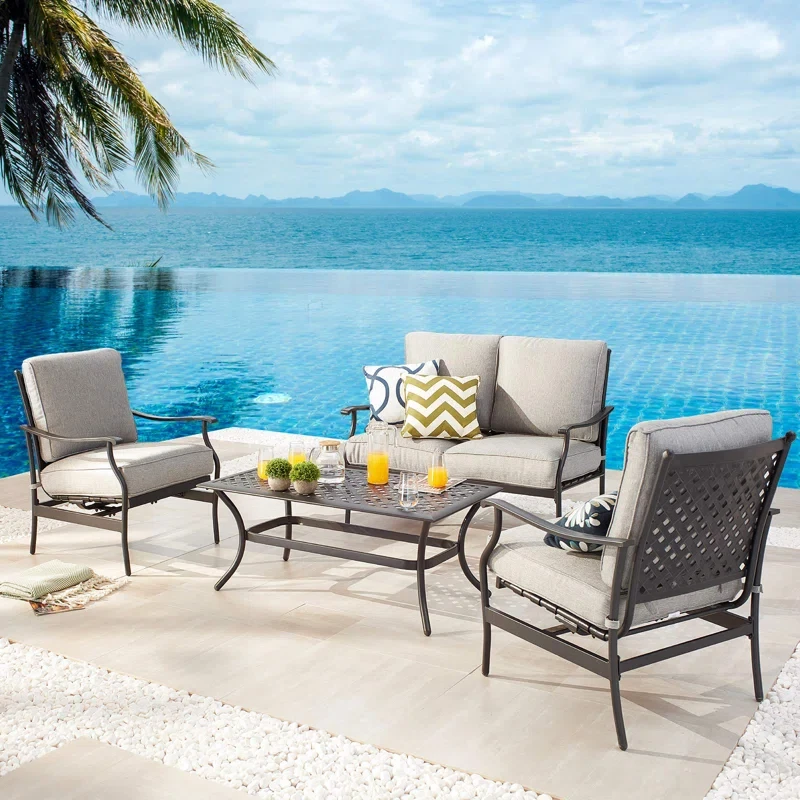 Katye 4 - Person Outdoor Seating Group with Cushions