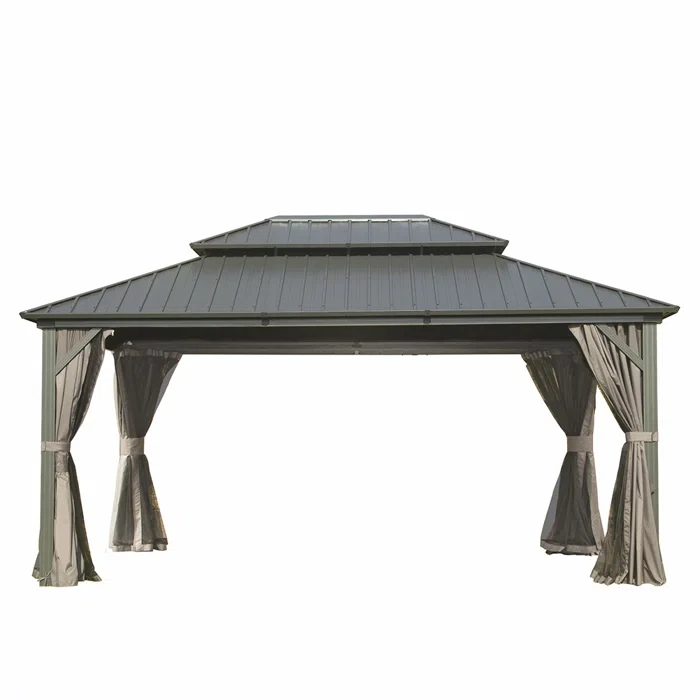 Metal Patio Gazebo 113.88" H x 168" W x 120" D