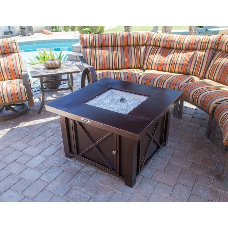 Spooner Outdoor Steel Propane Gas Fire Pit Table