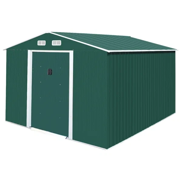 10 ft. W x 9 ft. D Galvanized Steel Storage Shed