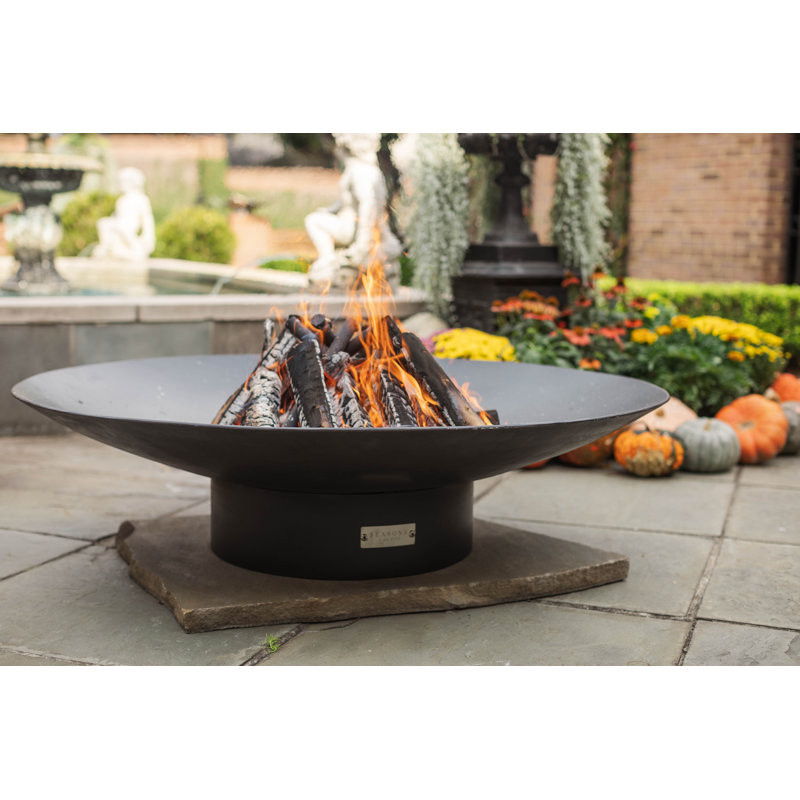 Hartlepool Concave Steel Wood Burning Fire Pit 19" H x 72" W x 72" D