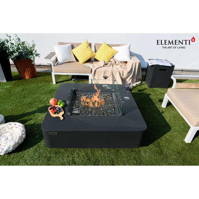 Bergamo & Lucerne 42" Square Rounded Corner Fire Pit Table - by Elementi Plus