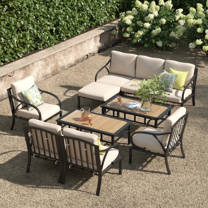 Torpoint 7 - Person Outdoor Seating Group with Cushions