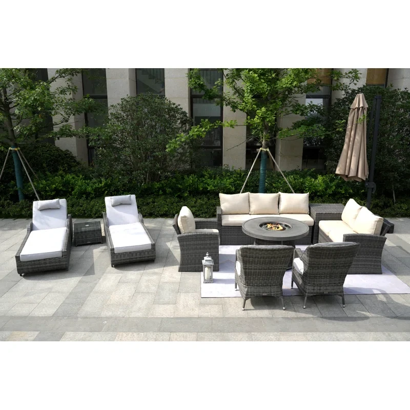 Areefa 10 - Person Outdoor Seating Group with Cushions