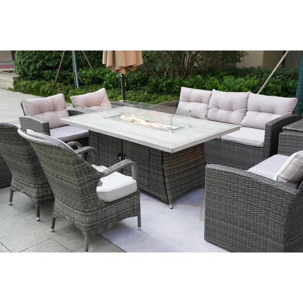 Alseepa 9 - Person Outdoor Seating Group with Cushions