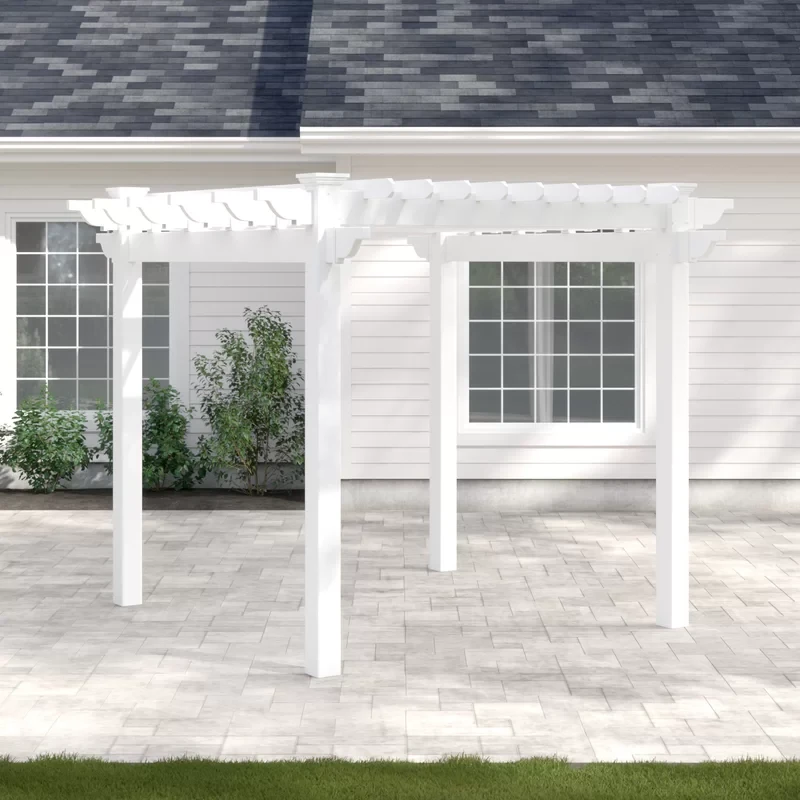 Queensbrook Taquarius 9.5 Ft. W x 9.5 Ft. D Vinyl Pergola