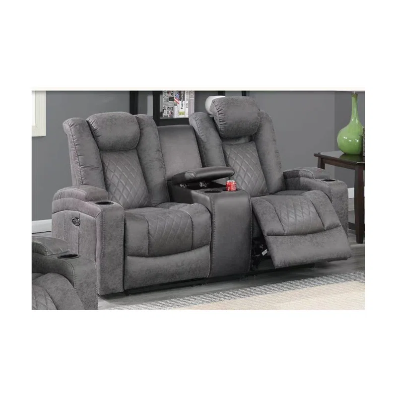 Comfort Meets Style: Power Reclining Gray Loveseat For Ultimate Relaxation