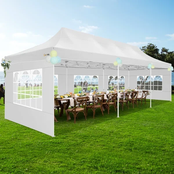 10×30 FT Pop Up Heavy Duty Party Tent with Walls Canopy Commercial Tent with Metal Frame