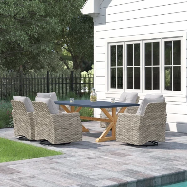 Amun Wicker 6 - Person Outdoor Seating Group with Cushions