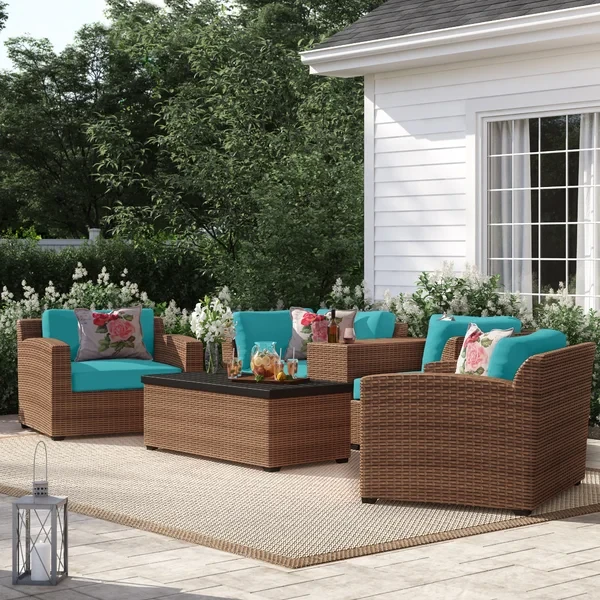 Ambroselli 4 - Person Outdoor Seating Group with Cushions