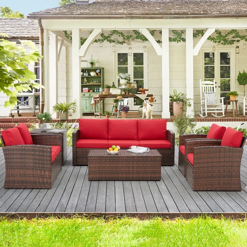 Aun 7 - Person Outdoor Seating Group with Cushions