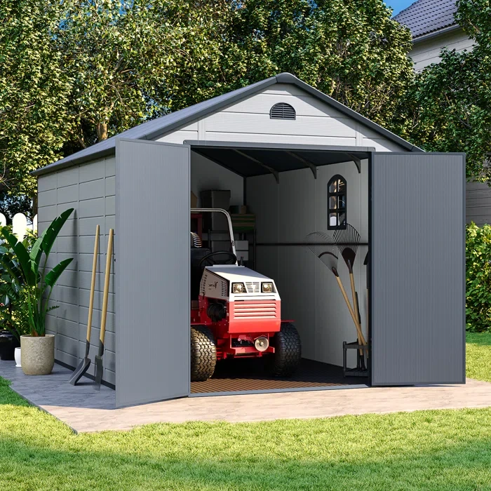 7.80" H x 8" W x 12" D Plastic Outdoor Patio Storage Shed