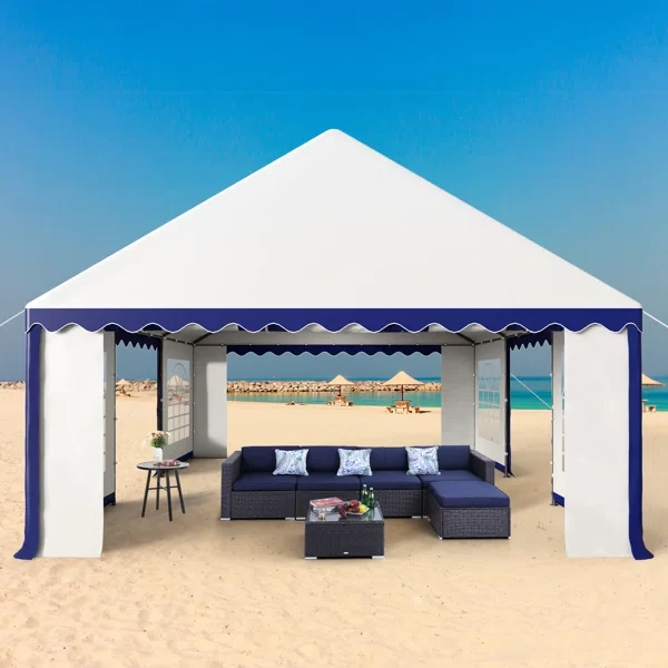 Tanvika 16 Ft. W x 20 Ft. D Canopy Tent With 3 Side Walls Heavy Duty Party Tents For Parties