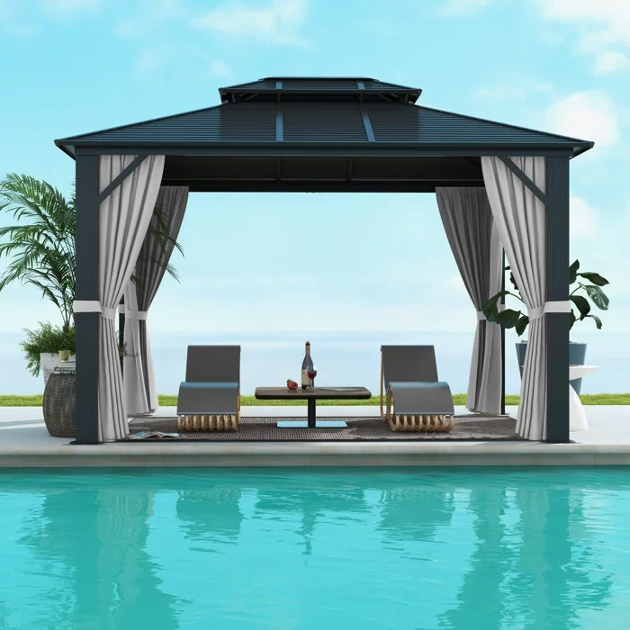 12 Ft. W x 10 Ft. D Metal Patio Gazebo